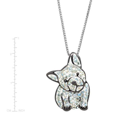 Crystaluxe French Bulldog Pendant Swarovski Crystals Black Rhodium-Plated Silver black friday deal